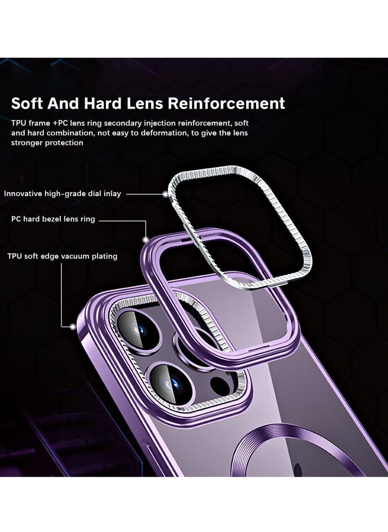 Color Fans - Slim Magnetic Clear Phone Case MagSafe Cover For iPhone 14 Pro 6.1 inch Purple - Image 1