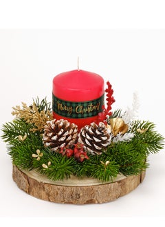 Christmas Centerpiece – Red Broad Candle