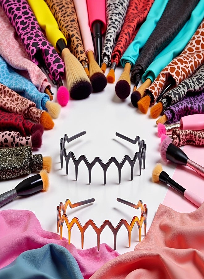 Qintreesify 2Pcs Zigzag Headband Headband with Teeth Tooth for Women Girls Plastic Wavy Hair Comb Zig Zag Black Tooth Comb for Women Men Girl Accessories - Image 4