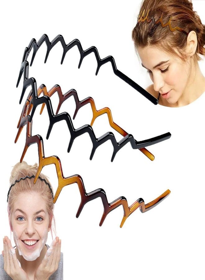Qintreesify 2Pcs Zigzag Headband Headband with Teeth Tooth for Women Girls Plastic Wavy Hair Comb Zig Zag Black Tooth Comb for Women Men Girl Accessories - Image 5