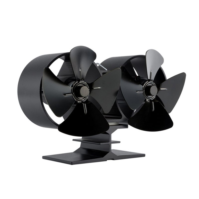 Wood Stove Fan 8 Blades Double Motors Fireplace Fan Dual Fan Heat Powered Stove Fans for Gas/Pellet/Wood/Log Burner Stove - Image 2