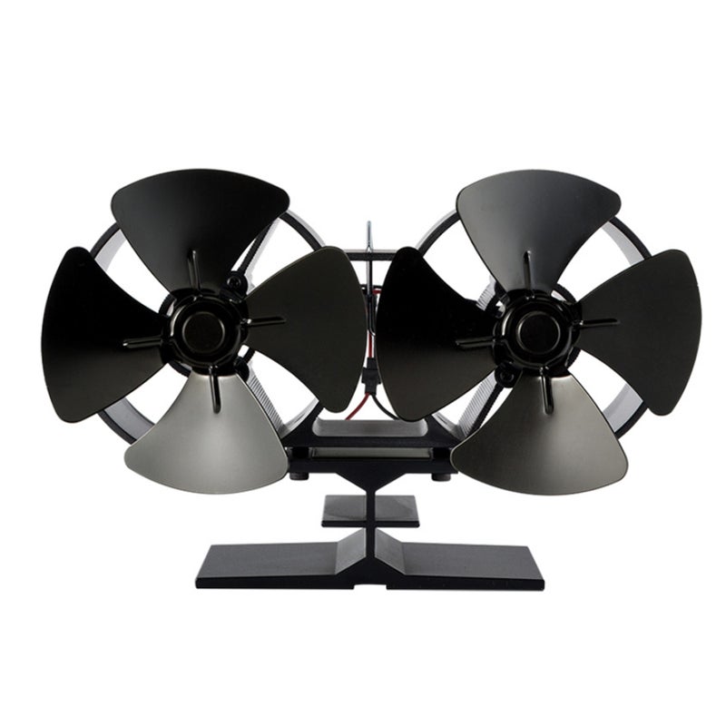 Wood Stove Fan 8 Blades Double Motors Fireplace Fan Dual Fan Heat Powered Stove Fans for Gas/Pellet/Wood/Log Burner Stove - Image 3