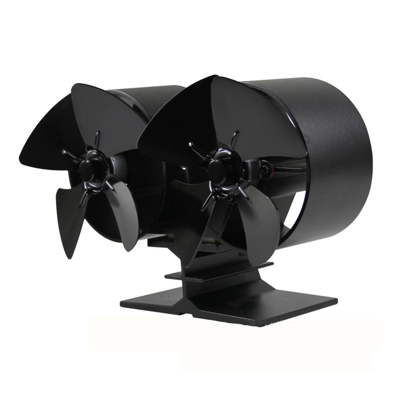 Wood Stove Fan 8 Blades Double Motors Fireplace Fan Dual Fan Heat Powered Stove Fans for Gas/Pellet/Wood/Log Burner Stove - Image 4