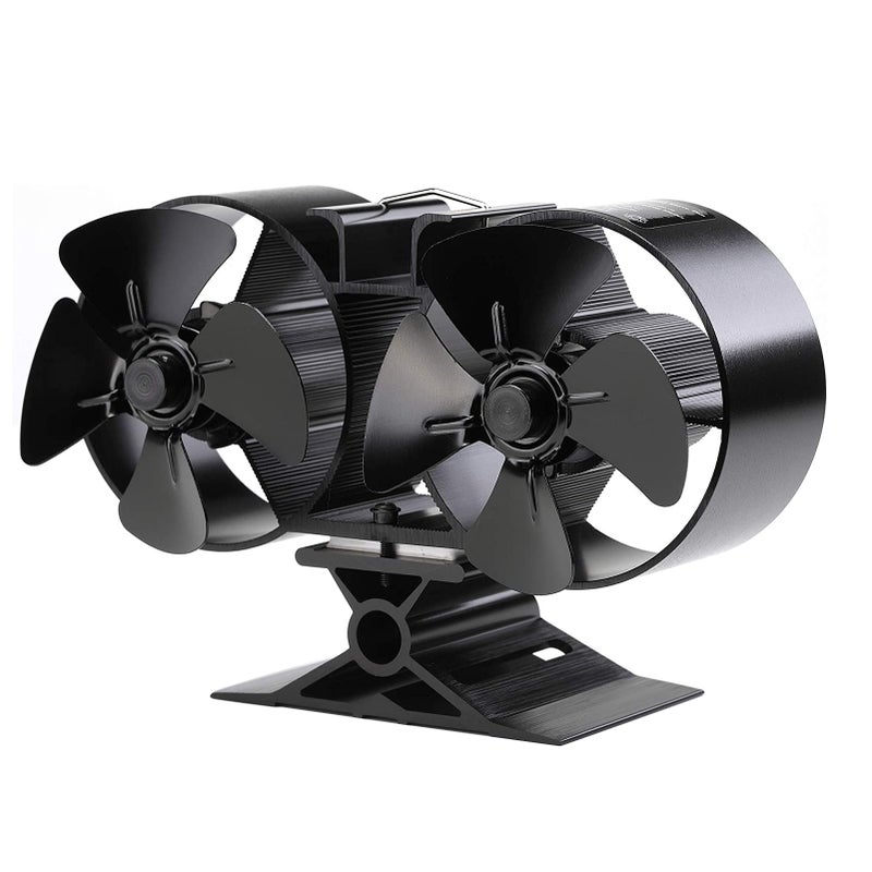 Wood Stove Fan 8 Blades Double Motors Fireplace Fan Dual Fan Heat Powered Stove Fans for Gas/Pellet/Wood/Log Burner Stove - Image 1