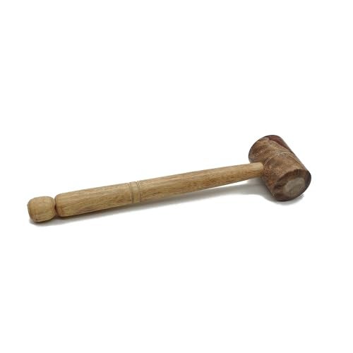 DOKCHAN Brass Round Ghadiyal Ghanta | Vijay ghanta | Bell Plate With Wooden Hammer for School And Pooja (Plate Size - 16.5cm | Hammer Size - 34cm) - Image 4