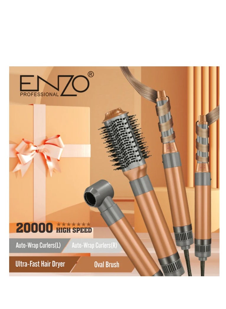 ENZO Professional **ENZO EN-4131 4-in-1 Professional Hair Styler – High-Speed Ionic Air Wrap Curler, 20000 RPM Ultra-Fast Hair Dryer, Adjustable Heat & Speed, Cool Shot, and Volumizing Oval Brush – Salon & Home Use – Intl Version**  - Image 3