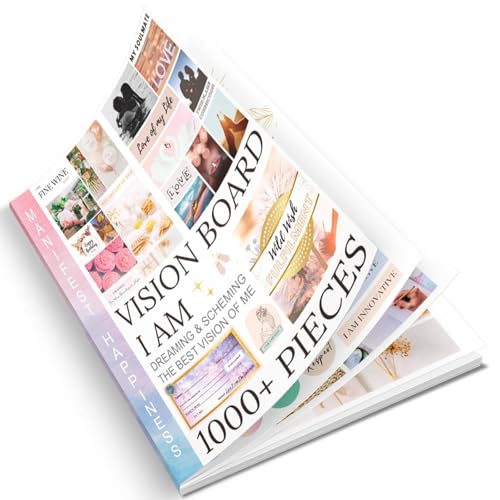EggSun Vision Board Supplies with 1200+ Images & Quotes Collage Magazine Book, Wall Clip Art Scrapbook Journal Kit for Vision Board Making Beginners Women Men Teen Girls Coquette Room Decors (Pink) - Image 1