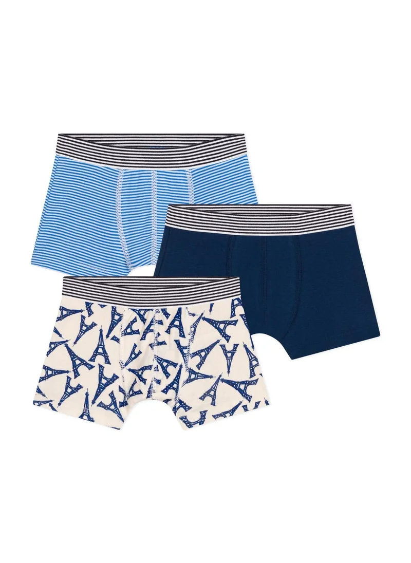 Petit Bateau Children's Paris-themed cotton boxers - 3-pack