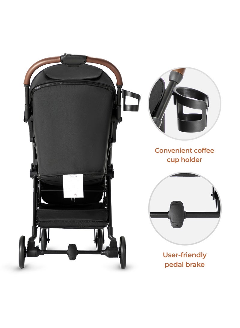 TEKNUM Teknum Travel EXPLORER 2 Auto Fold Stroller  with Grey Dad's Diaper Hand Bag - Black  - Image 4