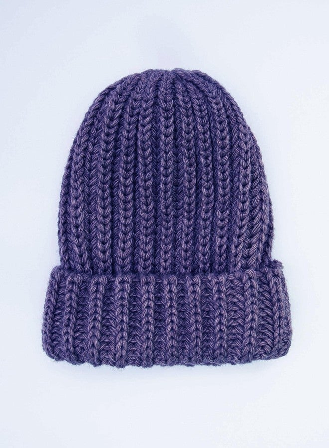 CLOTHERA قبعة صوفية سميكة من كلوثيرا (بني وأرجواني) - Image 5