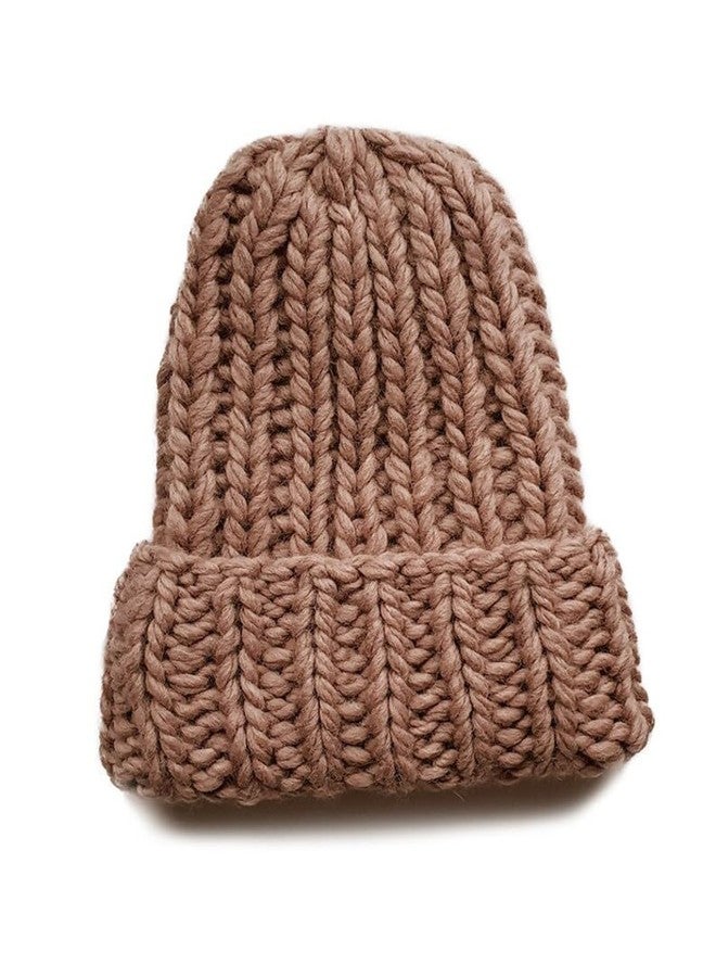 CLOTHERA قبعة صوفية سميكة من كلوثيرا (بني وأرجواني) - Image 4