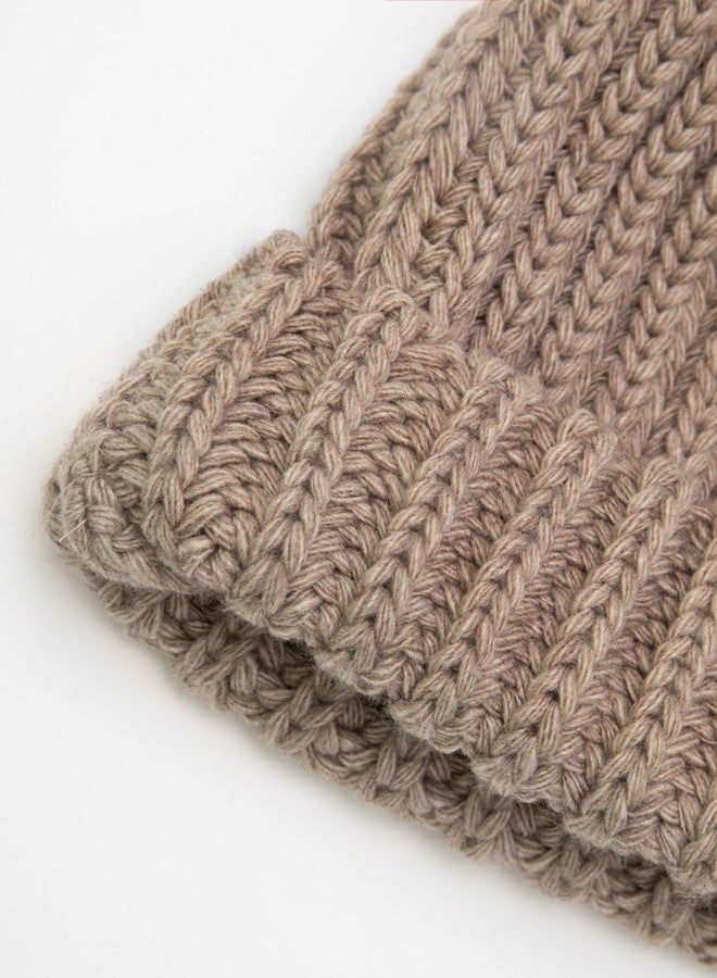 CLOTHERA قبعة صوفية سميكة من كلوثيرا (بني وأرجواني) - Image 3