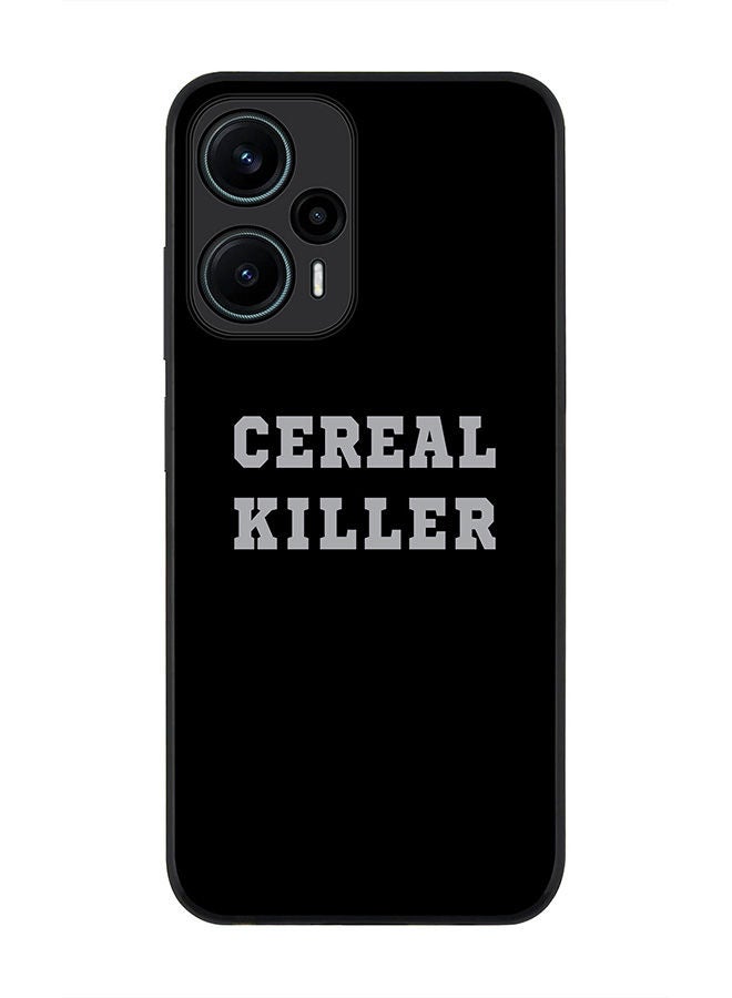 Stylizedd Rugged Black edge case for Xiaomi Poco F5 5G / Xiaomi Redmi Note 12 Turbo 5G Slim fit Soft Case Flexible Rubber Edges Anti Drop TPU Gel Thin Cover - Cereal Killer - Image 1
