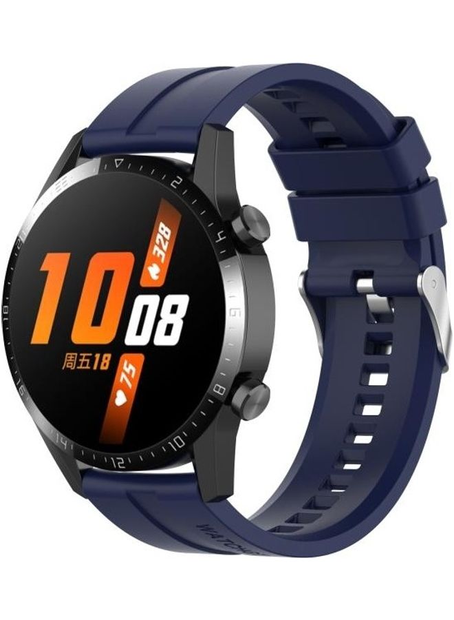 NIBEMINENT Silicone Replacement Wrist Strap For Huawei Watch GT 2 46mm Midnight Blue - Image 4