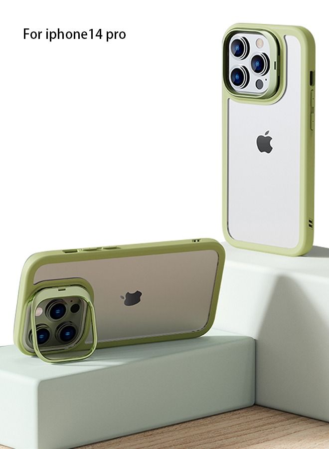 X-level Protective Case Self Provided Bracket Cover For Apple iPhone 14 Pro Green - Image 4
