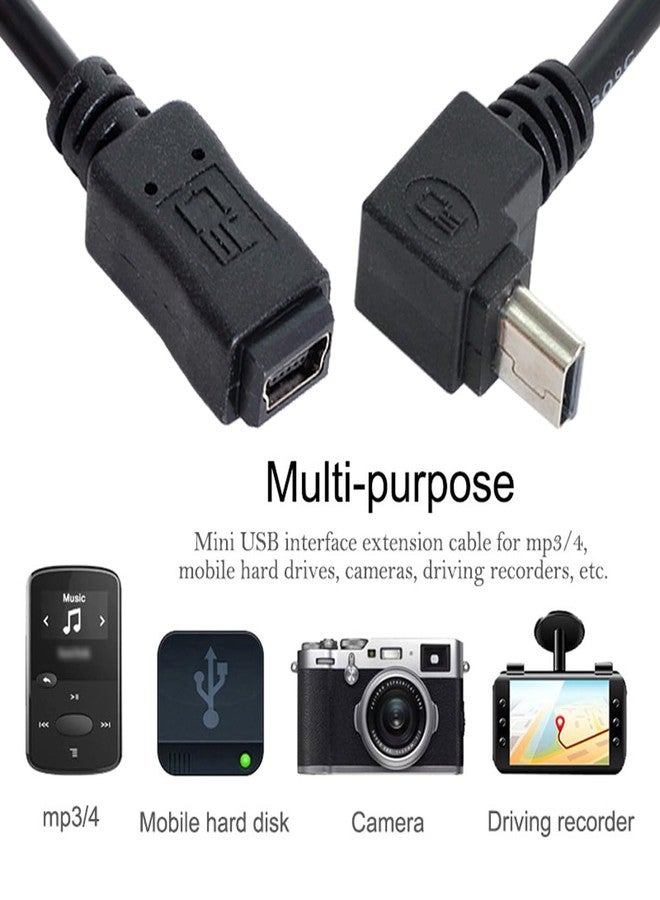 cablecc 2pcs 90 Degree Up & Down Direction Angled Mini USB 5 Pin Male to Female Extension Cable 0.2m - Image 4