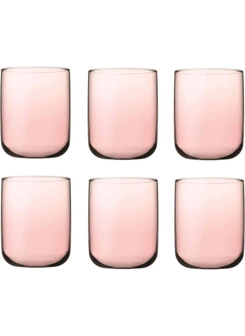 Paşabahçe Iconic Water Glass Set of 6 Water Glasses Pink 420112 