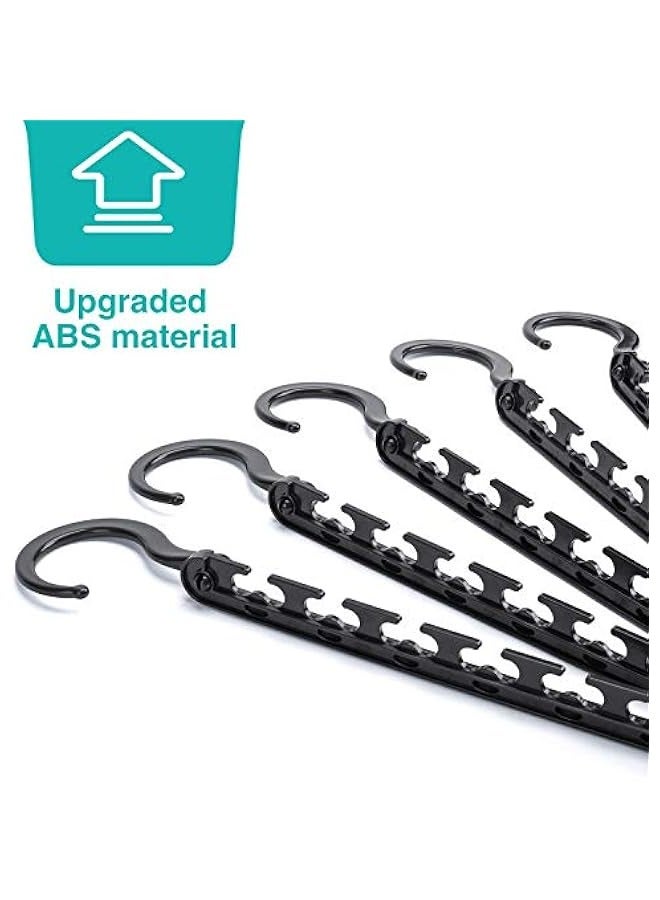 MIXDE Sturdy Plastic Space Saving Hangers 12 Pack, Cascading Hangers Organizer Closet Space Saver 80% and Wrinkle Free Clothes, Multi Collapsible Hangers for Heavy Clothes, Shirts, Pants - Image 2