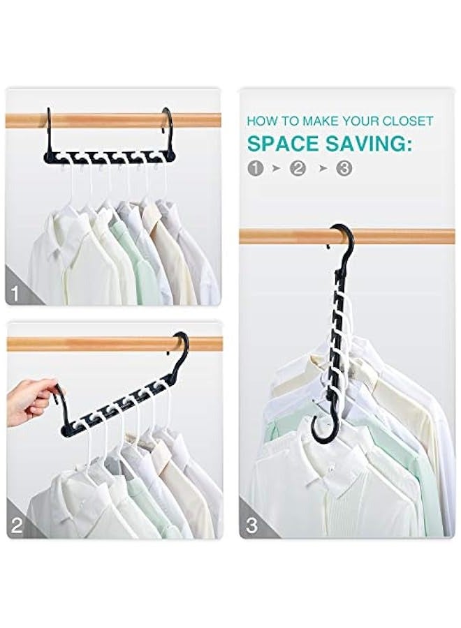 MIXDE Sturdy Plastic Space Saving Hangers 12 Pack, Cascading Hangers Organizer Closet Space Saver 80% and Wrinkle Free Clothes, Multi Collapsible Hangers for Heavy Clothes, Shirts, Pants - Image 5