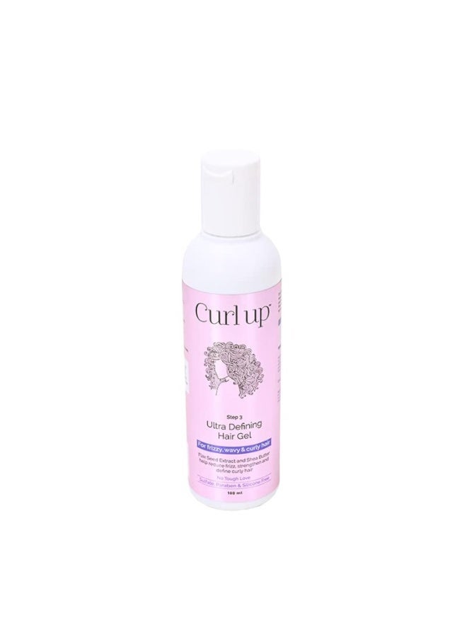 Curl Up Curl Ultra Defining Curly Hair Gel Strong Hold Flaxseed For Wavy & Curly Hair - 100 ml - Image 1