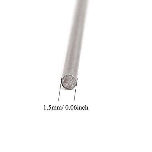 XMHF 100mm Long 1.5mm Dia Steel Rod Round Stock Lathe Tools 20Pcs - Image 3