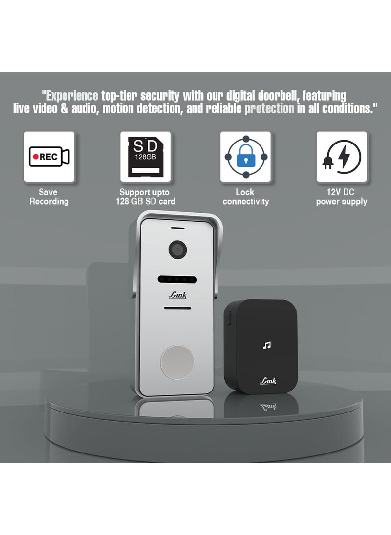 Link Link Smart WiFi Video Doorbell 1080P Instant Visitor Video Call 2Way Talk Motion Detection Intruder Alarm Alexa Google Assistant Grey Free Installation and 3 Year Domestic Warranty  - Image 2