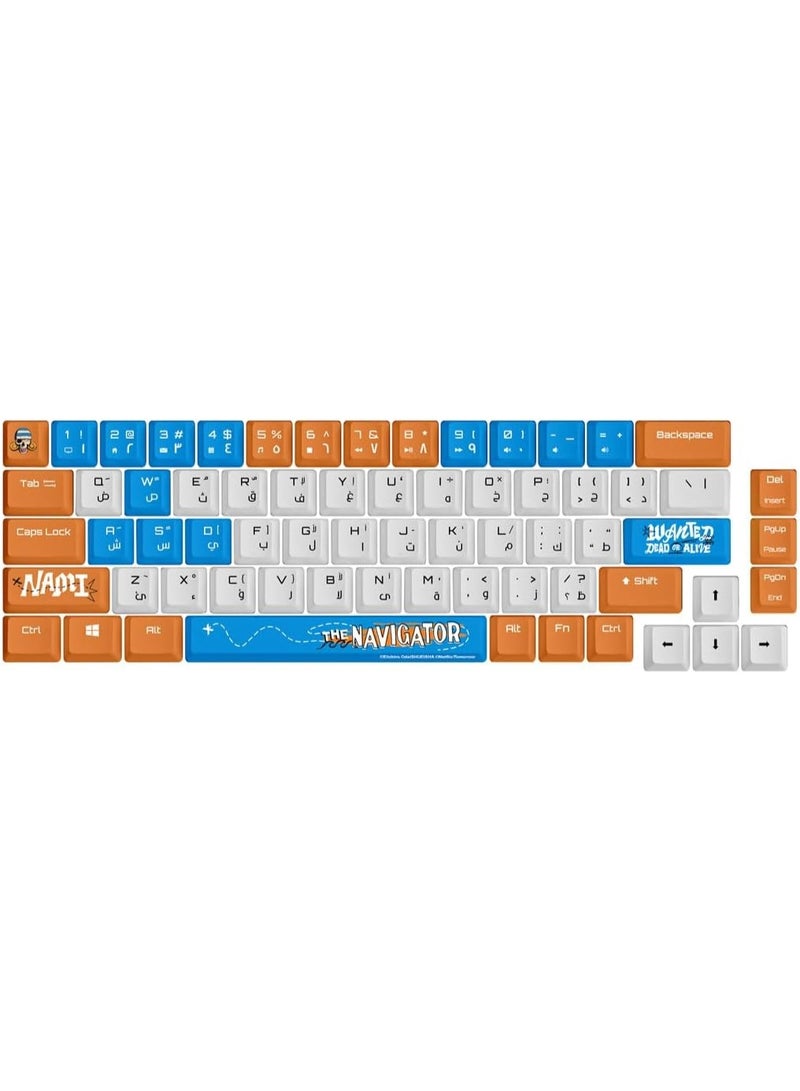 Gaming Keyboard Keycaps – Nami Edition, 68-Key Cherry Profile ANSI Keycap Set for Mechanical Keyboards