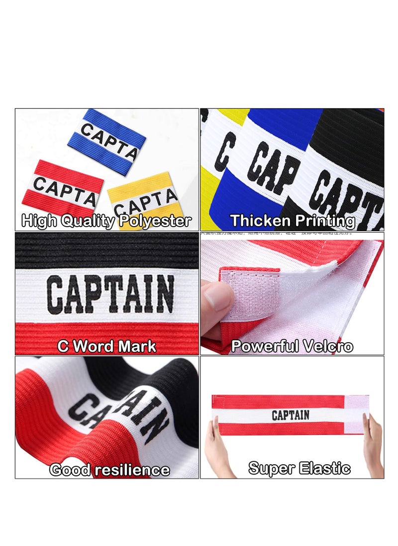 SYOSI Captain Armbands for Soccer 6 Pack Football Armbands  360° Fit Adjustable High Elasticity and Comfortable Fabric Wear Firmly for Adult Youth Soccer Team Training Hockey Rugby Netball  - Image 3