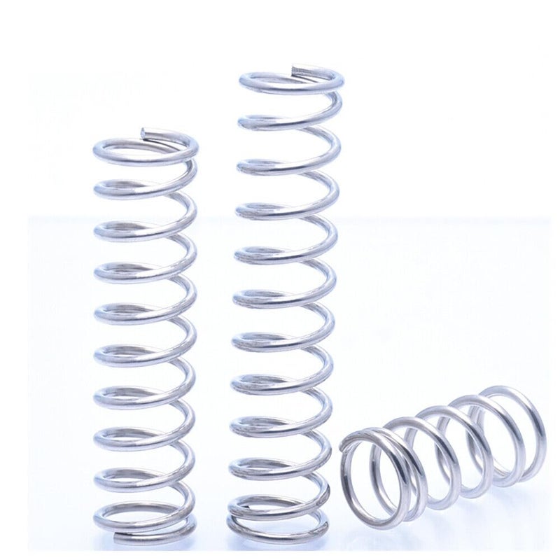 Stainless Steel Spring, Metal Springs 10pcs Return Springs Wire Dia 0.3mm Stainless Steel Mini Pressure Spring 3mm OD, 5-50mm Long(0.3 * 3 * 5) - Image 1