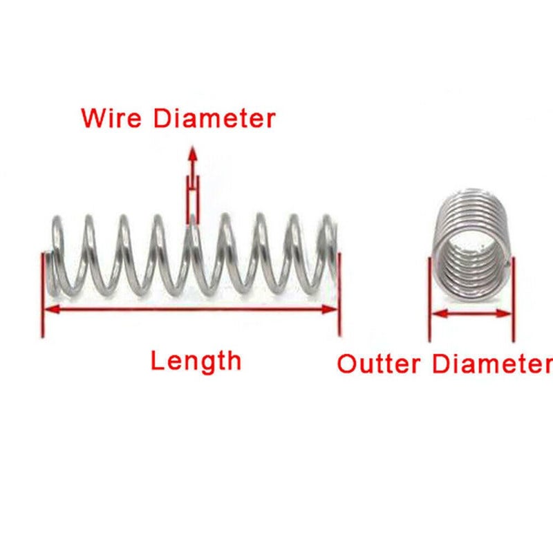 Stainless Steel Spring, Metal Springs 10pcs Return Springs Wire Dia 0.3mm Stainless Steel Mini Pressure Spring 3mm OD, 5-50mm Long(0.3 * 3 * 5) - Image 3