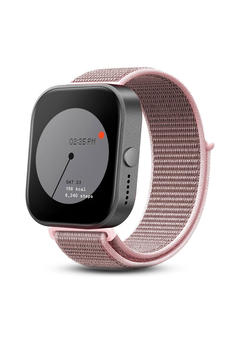 O Ozone (Pack of 2) Nylon Loop Sport Bands Compatible with CMF by Nothing Watch Pro/Watch Pro 2 Watchband Bracelet, Replacement Bracelet Wristband Wrist Strap Smart Watch Accessories for Men Women - Pink/Grey - Image 5