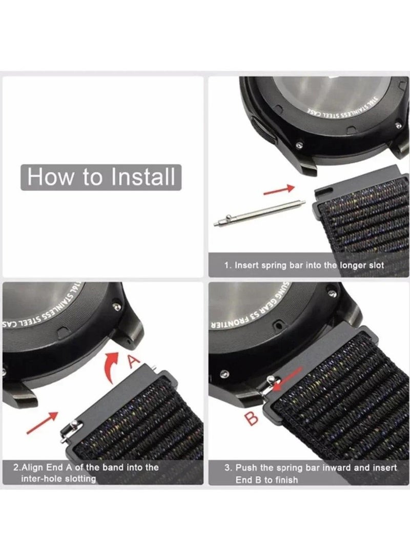 O Ozone (Pack of 2) Nylon Loop Sport Bands Compatible with CMF by Nothing Watch Pro/Watch Pro 2 Watchband Bracelet, Replacement Bracelet Wristband Wrist Strap Smart Watch Accessories for Men Women - Pink/Grey - Image 3