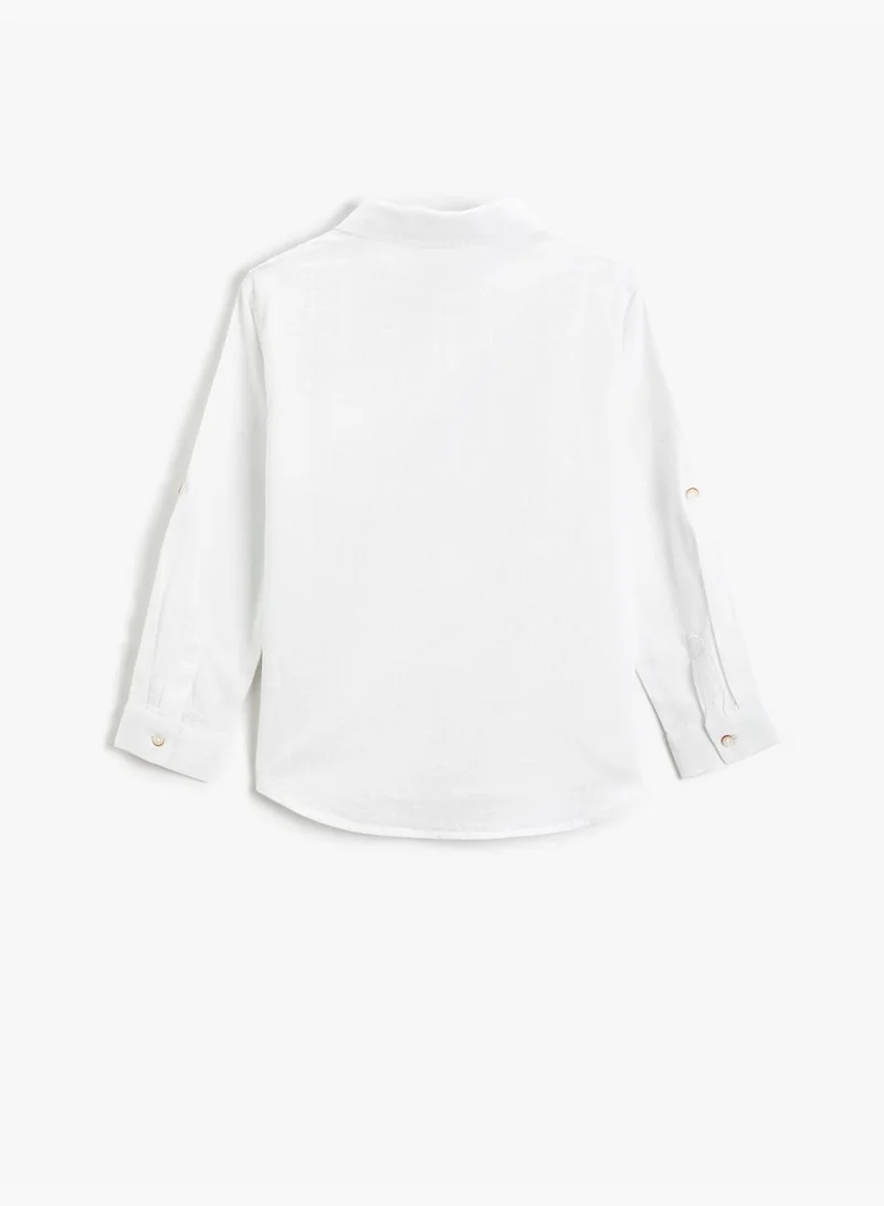 KOTON Long Sleeve Basic Shirt One Pocket Detail Cotton
