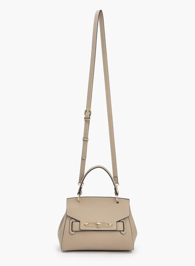 Paprika Textured Satchel Bag With Top Handle