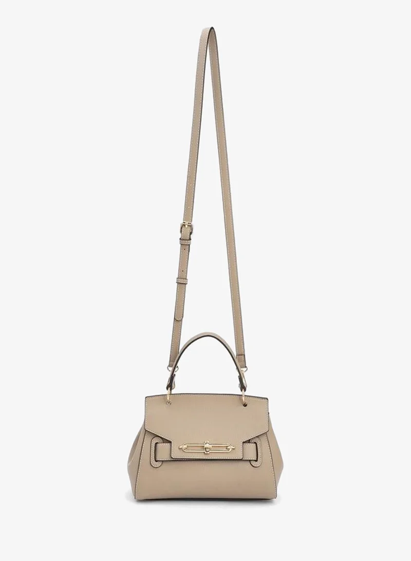 Paprika Textured Satchel Bag With Top Handle