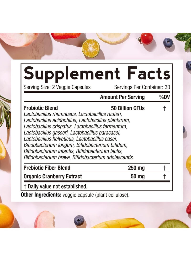 Women's Probiotic, 50 Billion CFUs + 16 Strains, 60 Veggie Capsules
