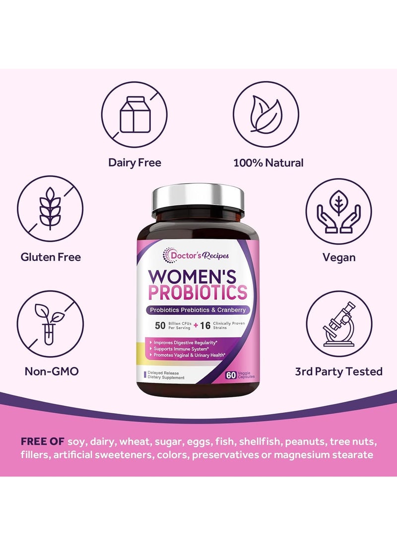 Women's Probiotic, 50 Billion CFUs + 16 Strains, 60 Veggie Capsules