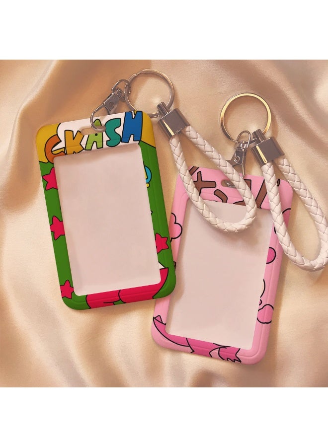 NIBEMINENT 1 - Piece Crayon Shin Kpop Photo Card Holder Pendant Key Chain ID Badge Holder ID Card Holder Photo Card Protector for School ID Office ID Access Card for Women Girls - Image 3