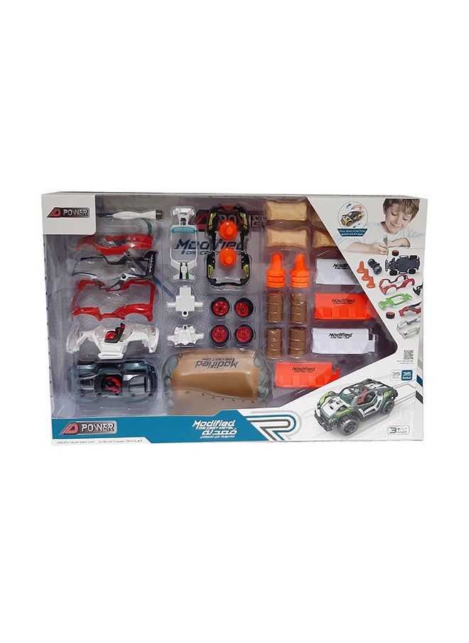 D-Power 35 - Pieces Diy Modified Race Car For Kids , Scale 1:32  - Image 1