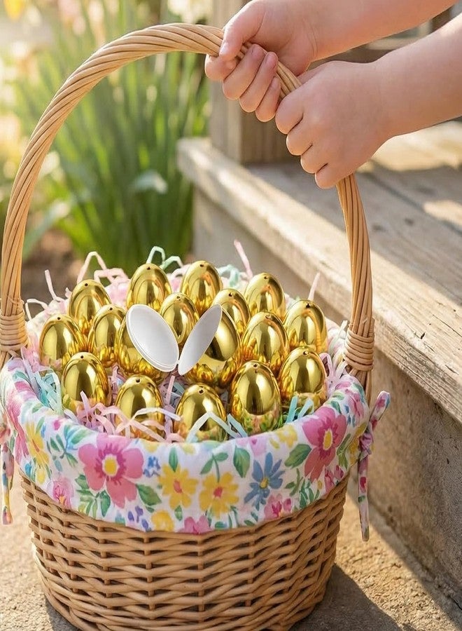 Nyicey 24 Pack Gold Easter Eggs, Fillable Metallic Golden Empty Eggs for Hunt Party Toys Supply Bulk- 2.3" - Image 5