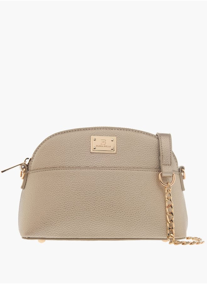 Flora Bella By Shoexpress - Women Textured Crossbody Bag with Detachable Chain Strap and Zip Closure - Image 1