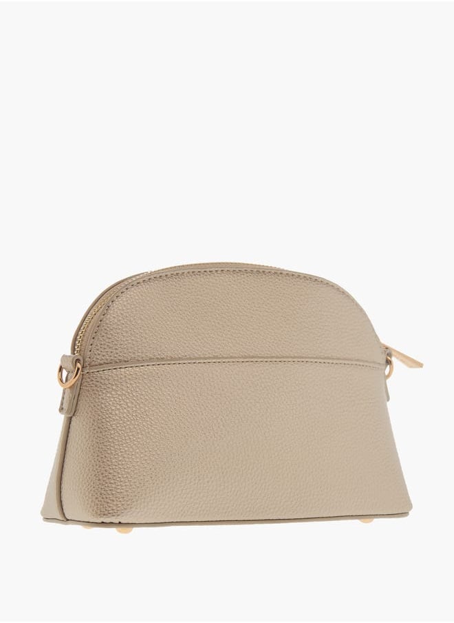 Flora Bella By Shoexpress - Women Textured Crossbody Bag with Detachable Chain Strap and Zip Closure - Image 1