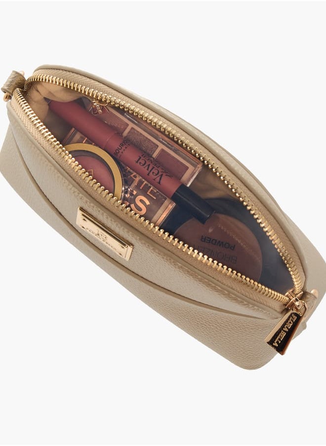Flora Bella By Shoexpress - Women Textured Crossbody Bag with Detachable Chain Strap and Zip Closure - Image 1