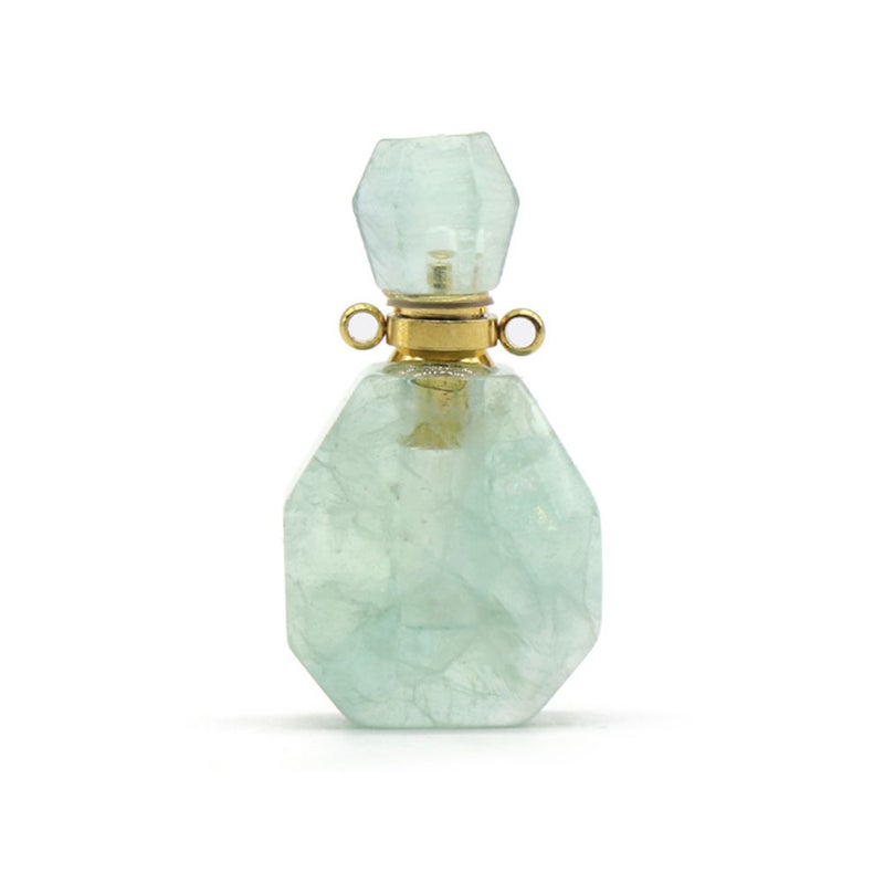 Natural Crystal Bottle Perfume Bottle Pendant Necklace Accessories Colorful Without Lanyard Chain ( Green) - Image 3