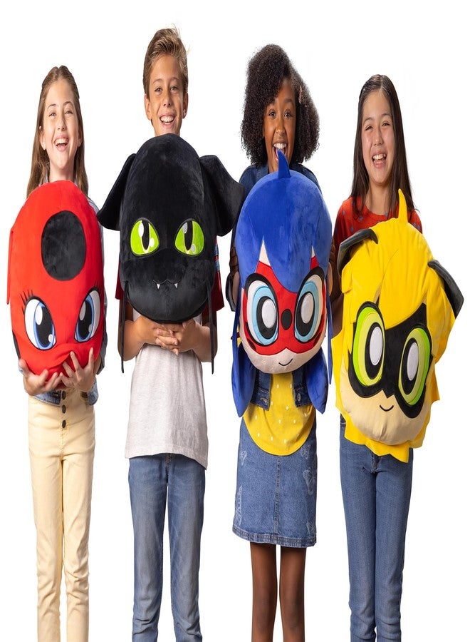 Miraculous وسادة بلاج من ليدي باج المحبوبة 40 سم لعبة قماشية ناعمة للغاية للأطفال مع جيب سري كبير في الخلف (وينكور) - Image 4