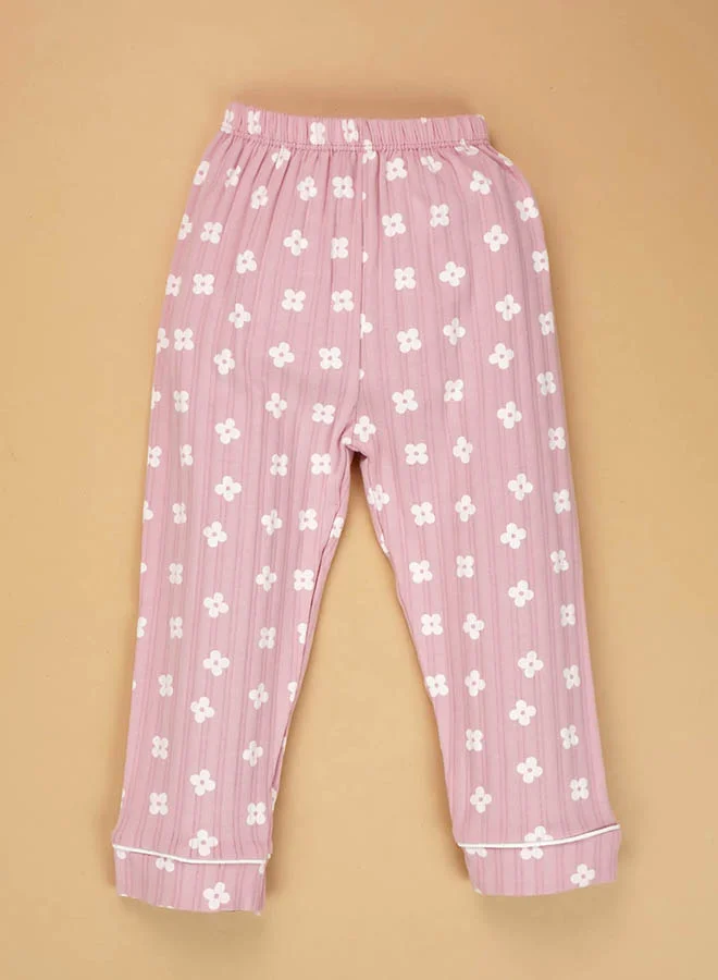 ليتل سربرايز بوكس Little Surprise Box,Pink Flowers print soft Cotton Kids Nightsuit-1-2 Y