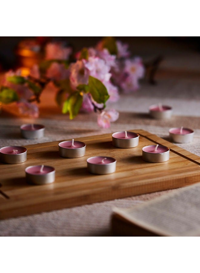 50-Piece Zen Art Affair Lemon And Bergamot Tea Light Scented Candle Set Pink  - Image 3
