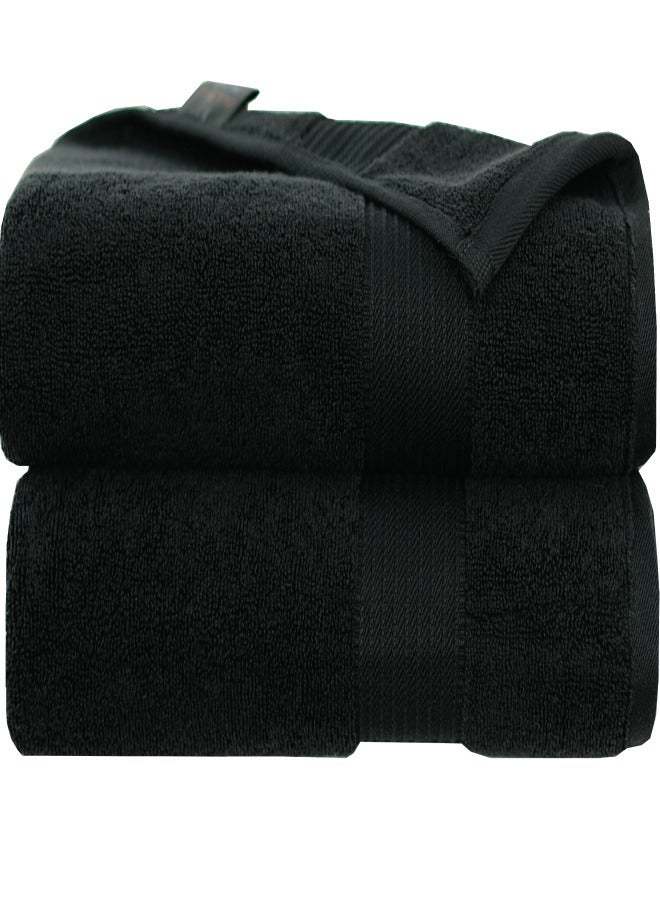 Siesta Zen Premium 100% Egyptian Cotton Bath Towel 70x140cm, Super Soft & Absorbent Towels, 600 GSM, Luxury Spa Hotel Quality, Quick Dry, Fade Resistant (Black, 70x140cm (Pack of 2))  - Image 1