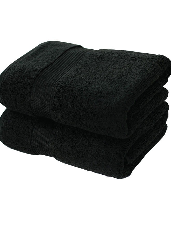 Siesta Zen Premium 100% Egyptian Cotton Bath Towel 70x140cm, Super Soft & Absorbent Towels, 600 GSM, Luxury Spa Hotel Quality, Quick Dry, Fade Resistant (Black, 70x140cm (Pack of 2))  - Image 2