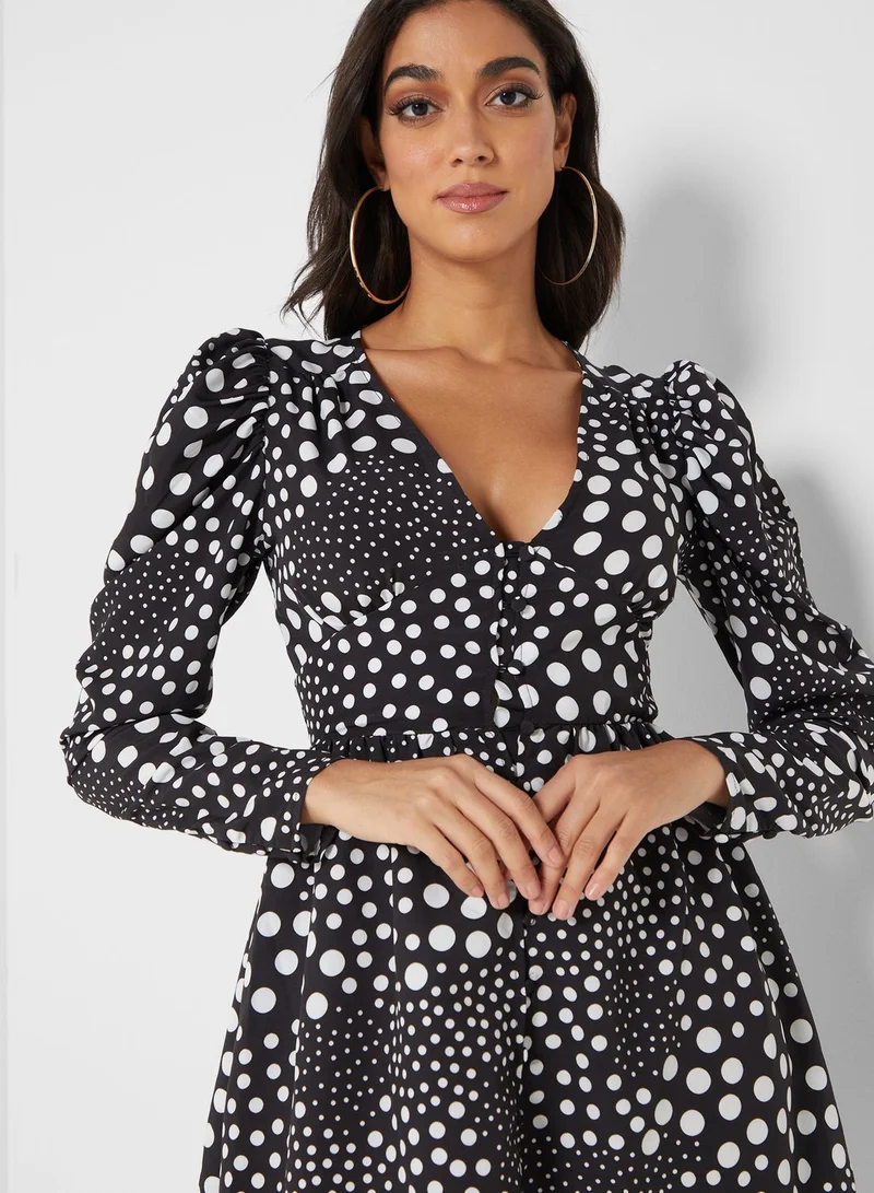 NASTY GAL Polka Dot Mini Dress